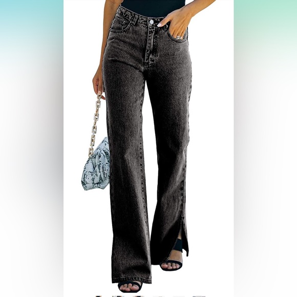 High Waisted Slit Leg Pant - Picture 1 of 3